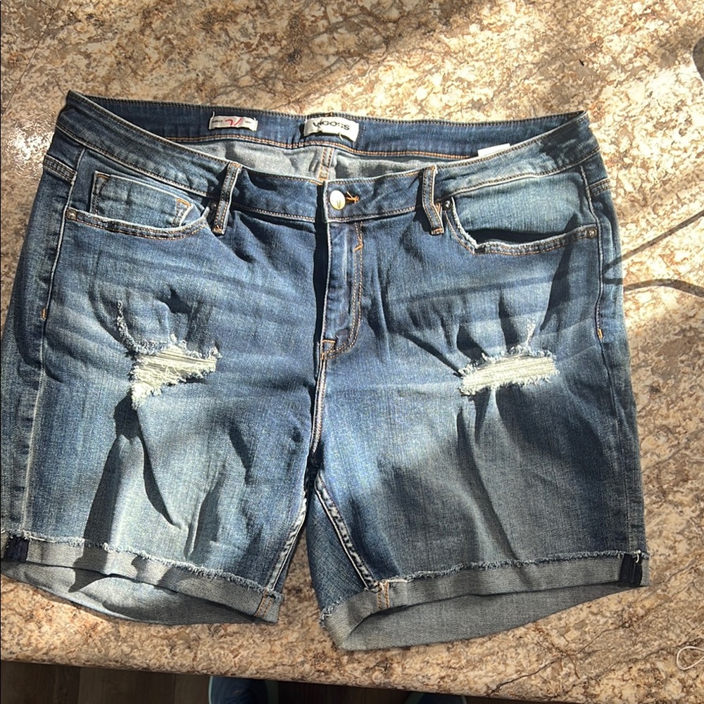 Vigoss Blue Distressed Jean Shorts Cut-Off Style